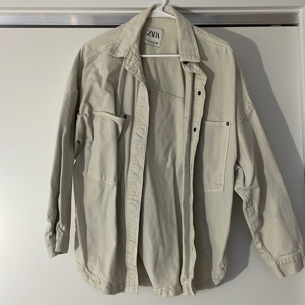 Zara cream oversized jacket